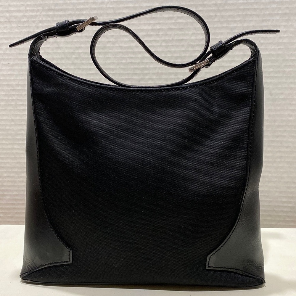 COLE HAAN Black Nylon & Leather Shoulder Bag